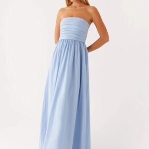 Peppermayo Strapless Light Blue Dress